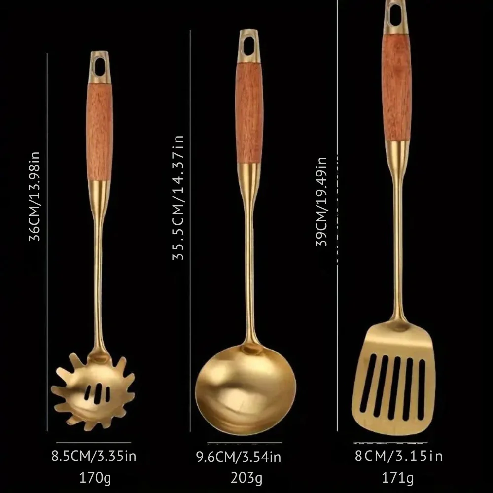 Chef’s Choice Golden Kitchen Utensils | 6pcs Set - Image 3