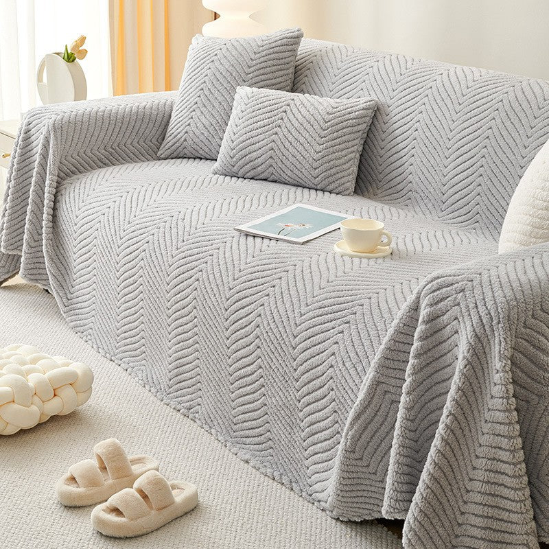 Chenille Plush Sofa Cover - Image 3