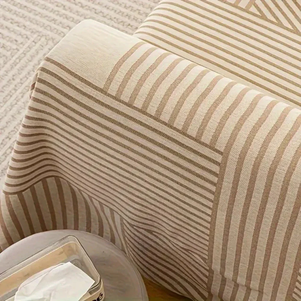Chenille Striped Tassel Sofa Cover - Image 5