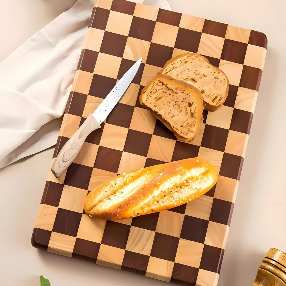 Chess-Inspired Acacia Wood Chopping Board - Image 3