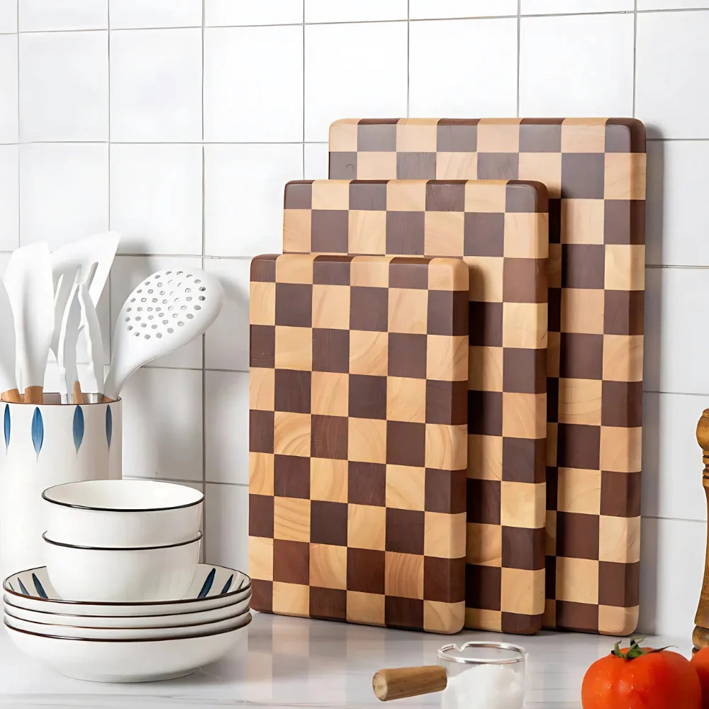 Chess-Inspired Acacia Wood Chopping Board - Image 4