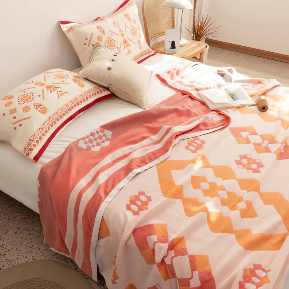 Chevron Design Four-Layer Cotton Blanket - Image 8