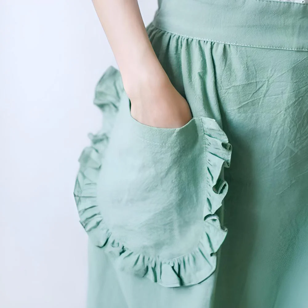 Chic Ruffle Pocket Apron - Image 4