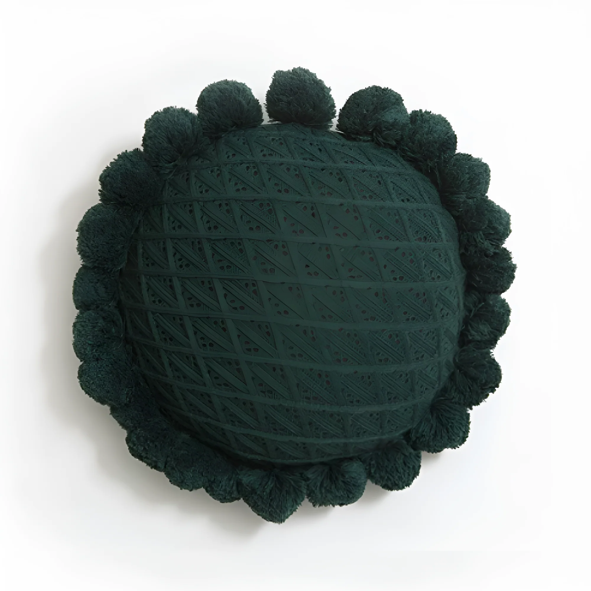 Chic Sunflower Pom-Pom Cushion - Image 4
