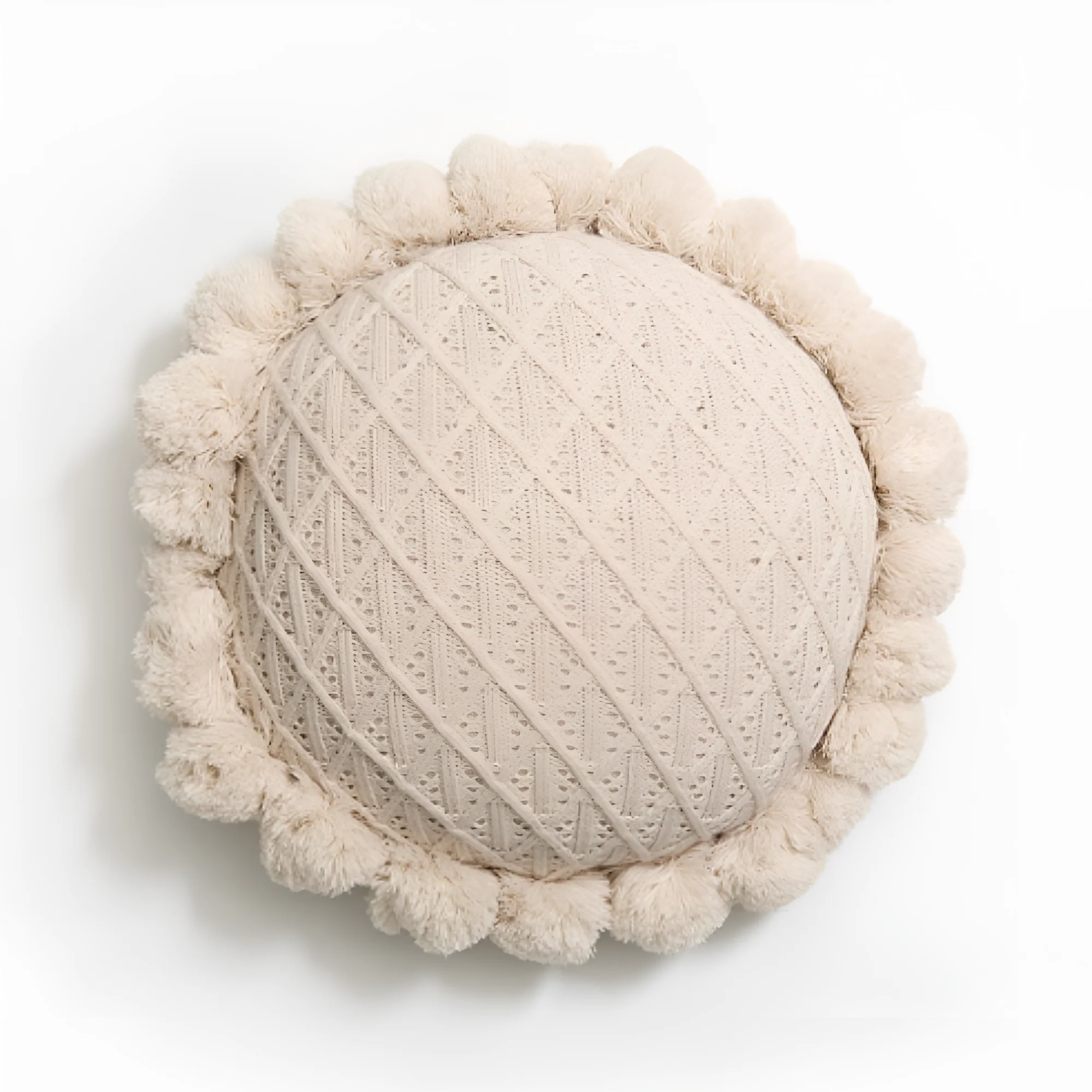 Chic Sunflower Pom-Pom Cushion - Image 5