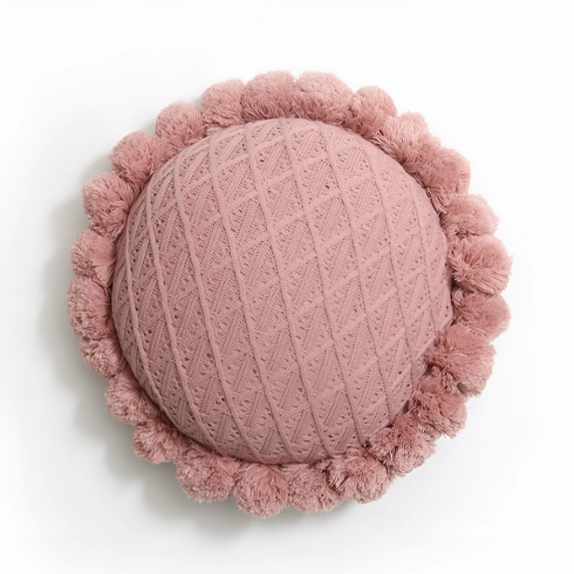 Chic Sunflower Pom-Pom Cushion - Image 6