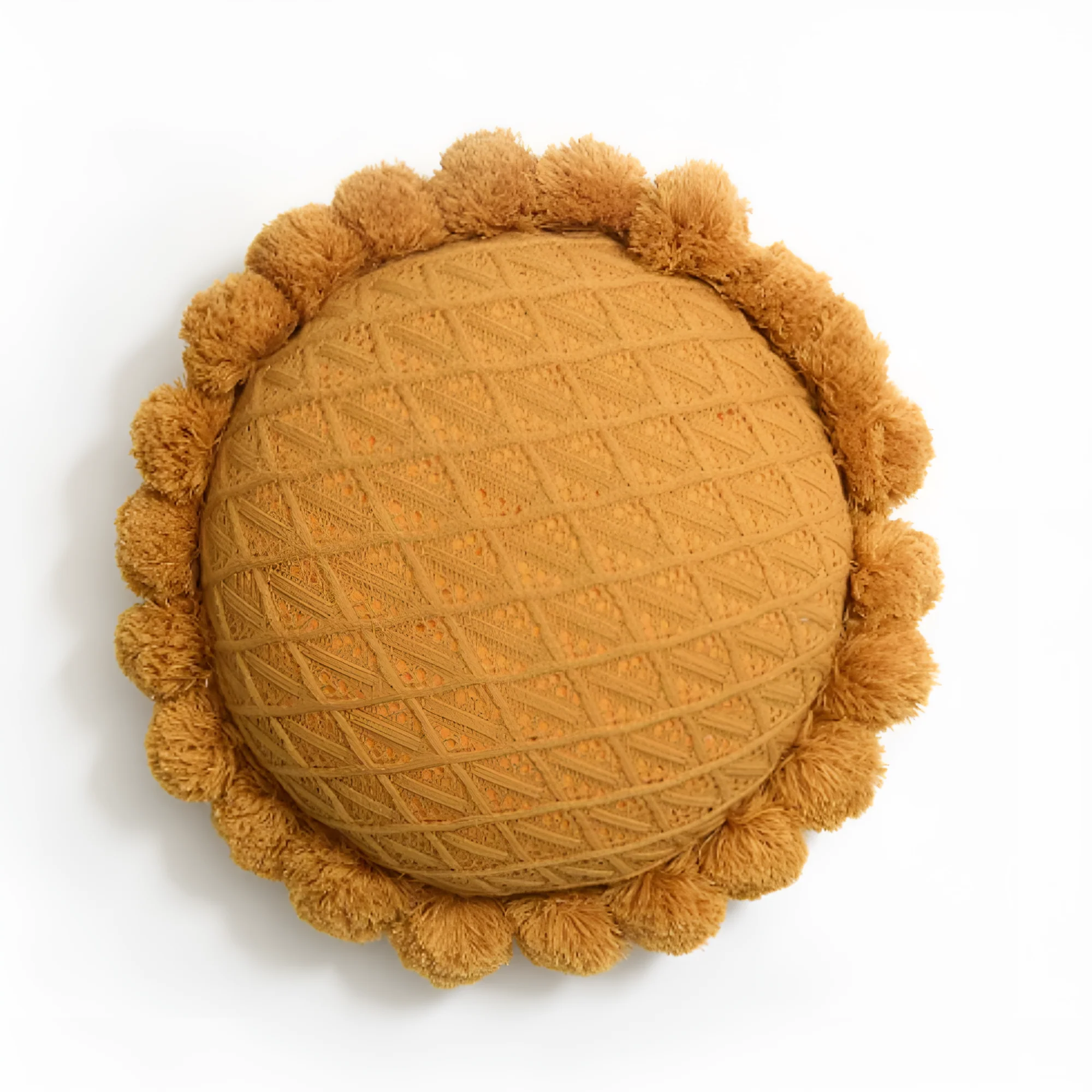 Chic Sunflower Pom-Pom Cushion - Image 8
