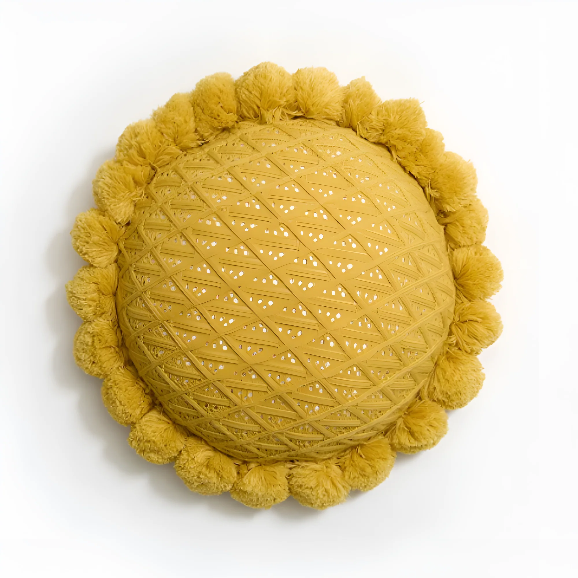 Chic Sunflower Pom-Pom Cushion - Image 9
