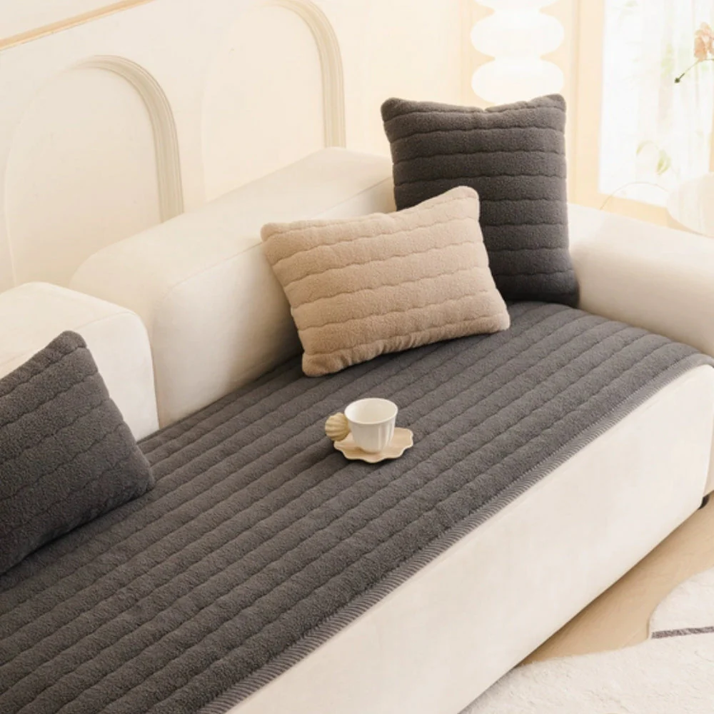 Chic Thick Plush Sofa Cover - Image 3