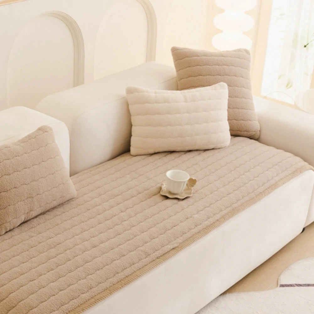 Chic Thick Plush Sofa Cover - Image 4