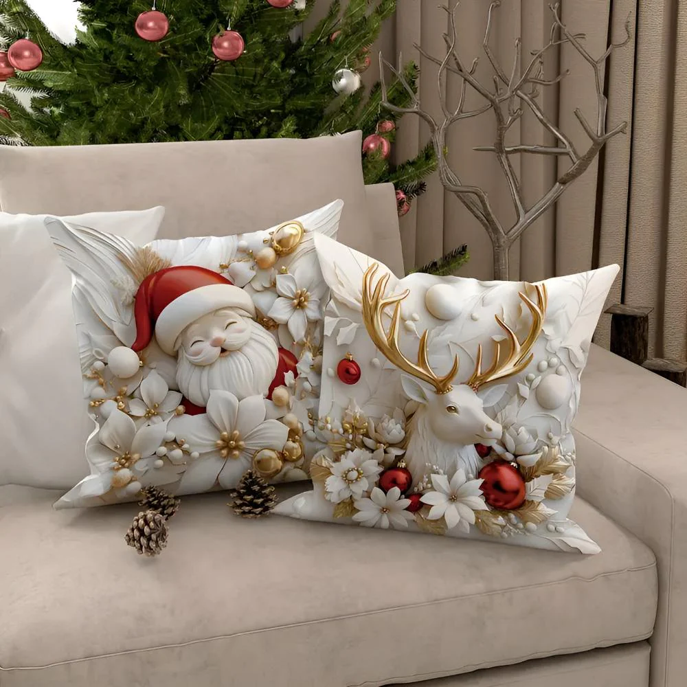 Christmas Charm Velvet Cushion Covers | Set of 4 - Image 3