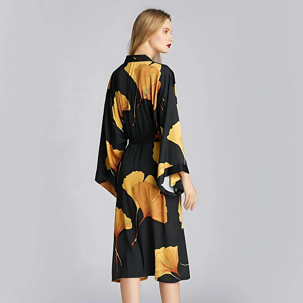 Classic Black and Yellow Bathrobe - Image 3