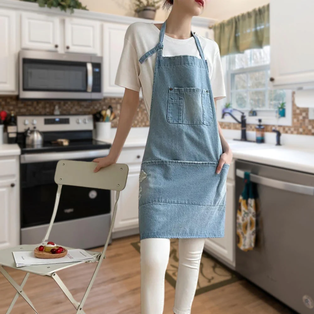 Classic Blue Denim Pocket Apron - Image 4