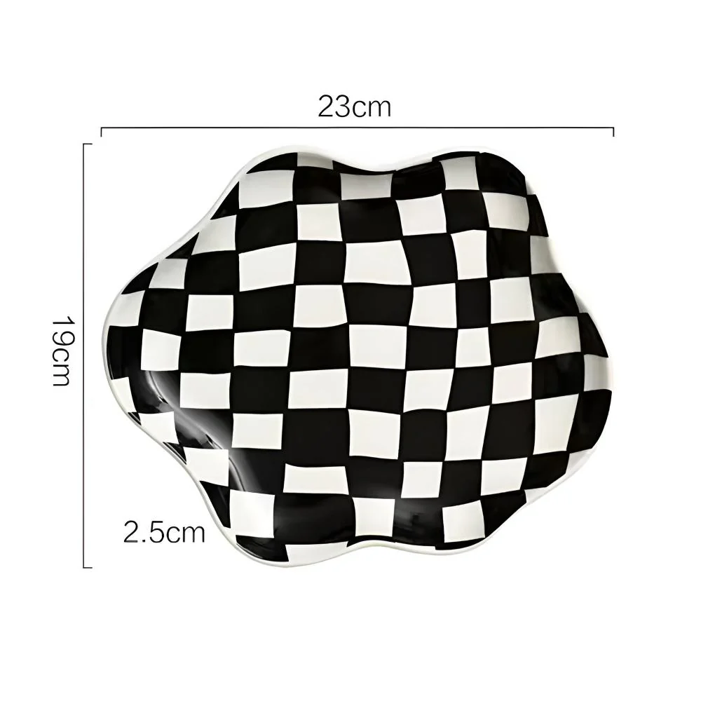 Classic Checkered Ceramic Plate - Image 8