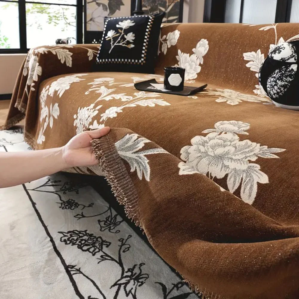 Classic Fleur Jacquard Sofa Cover - Image 8