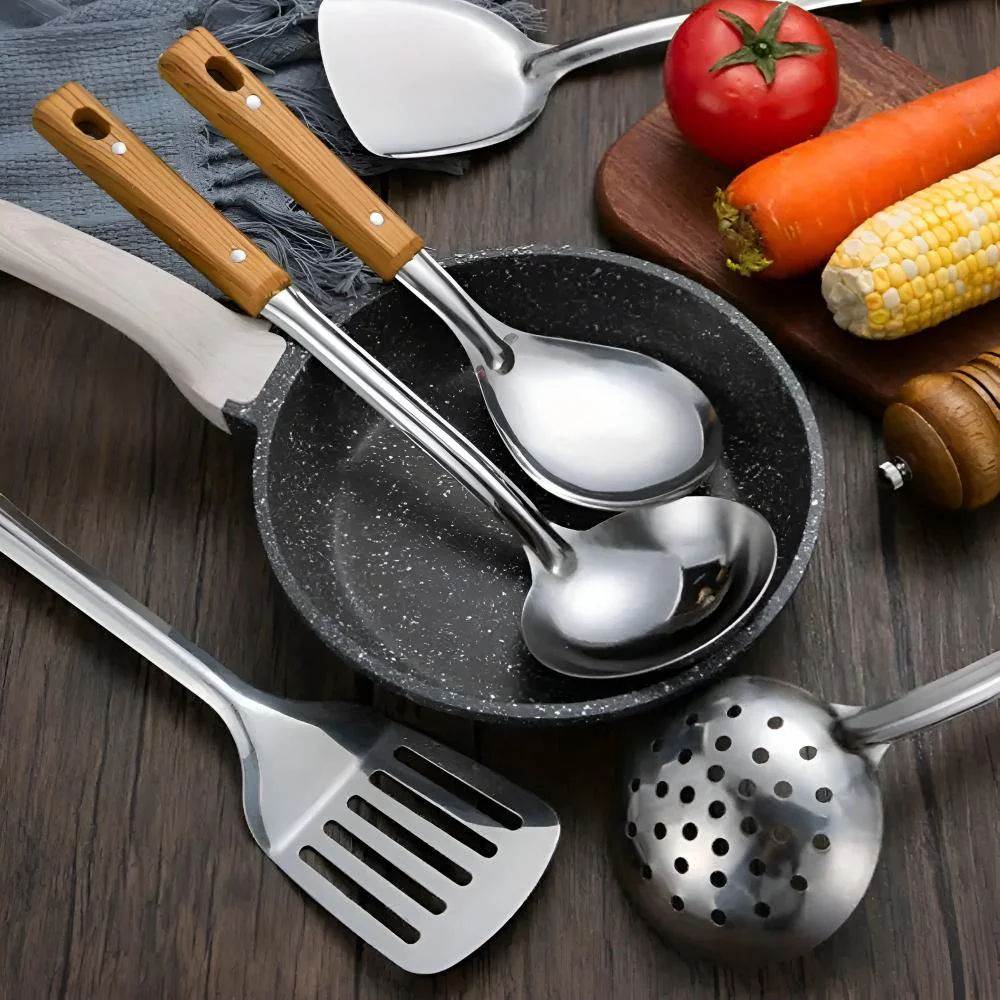 Classic Stainless Steel Kitchen Utensil Set (5 Sets) - Image 2