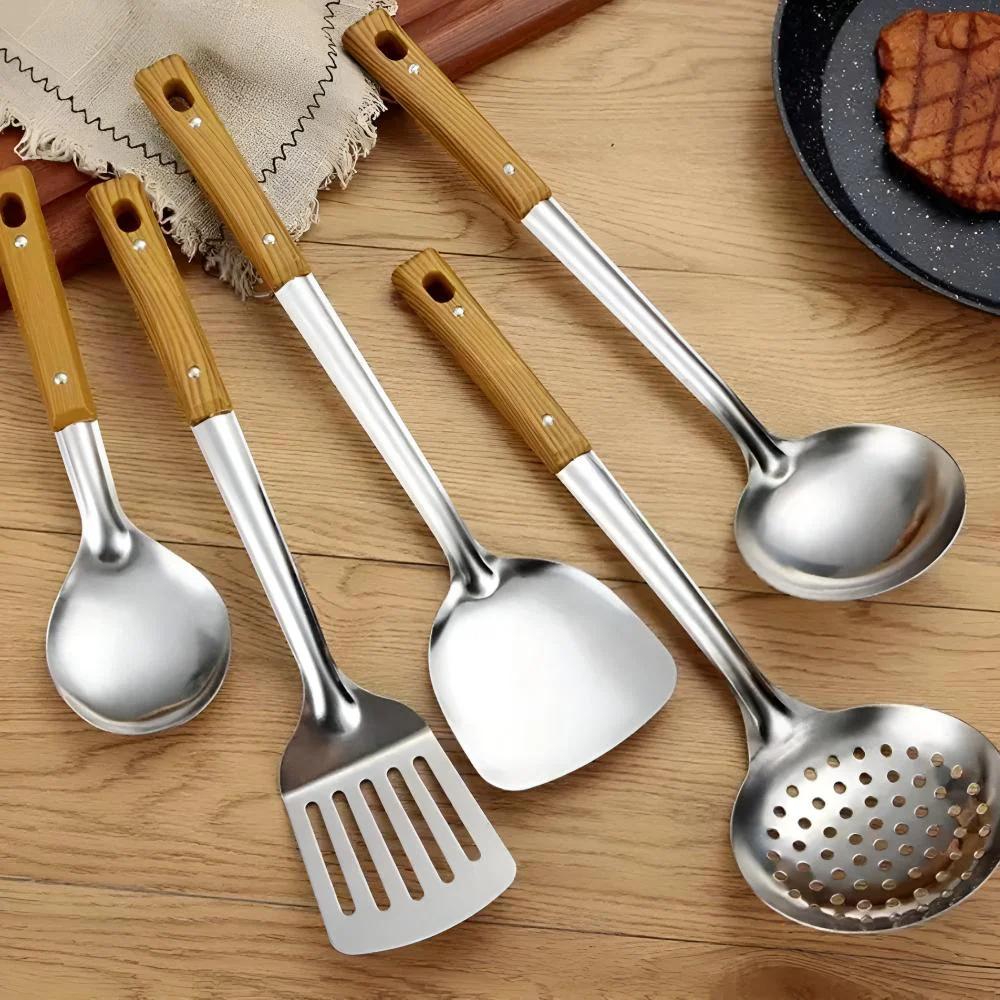 Classic Stainless Steel Kitchen Utensil Set (5 Sets) - Image 3