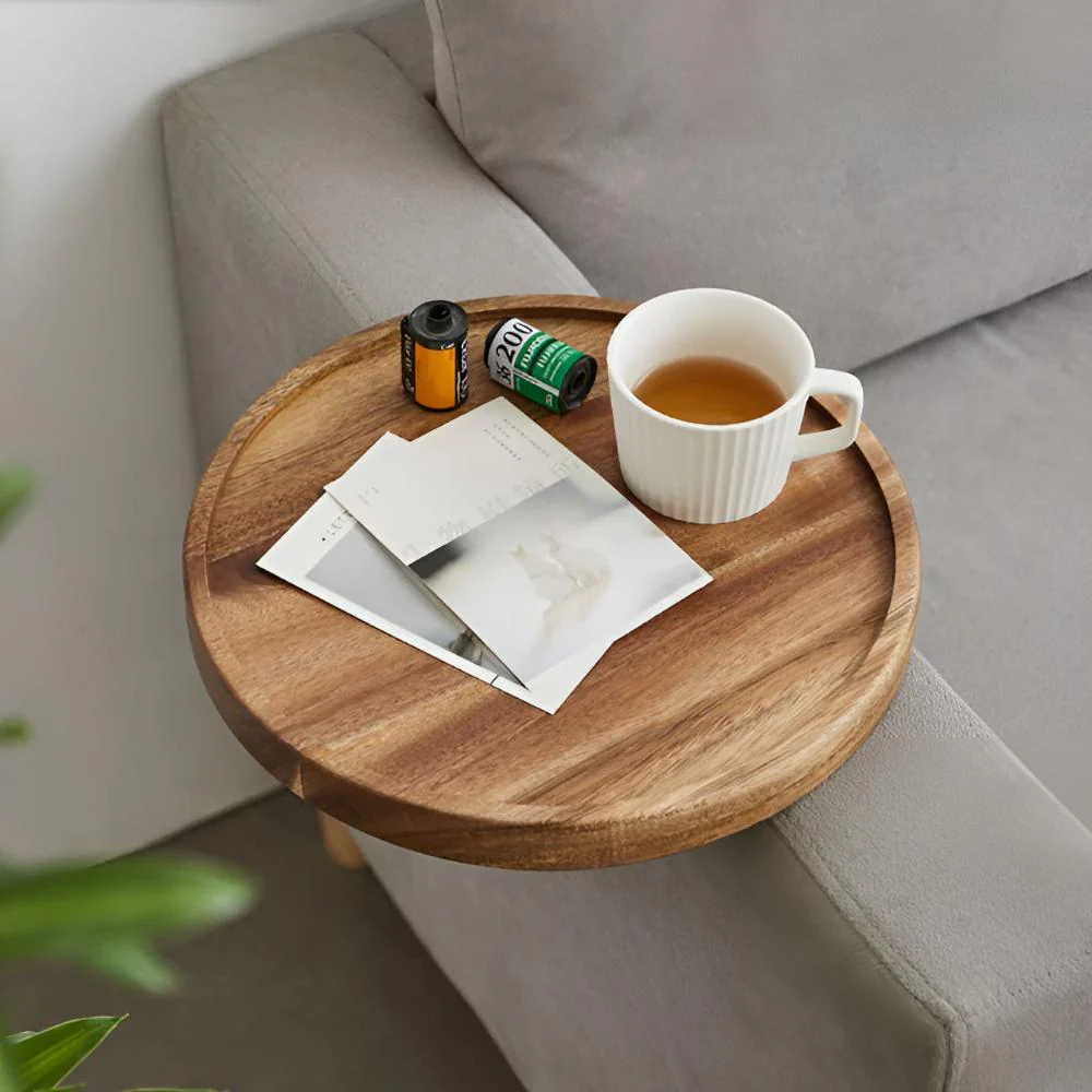 Sofa Armrest Walnut Tray - Image 11