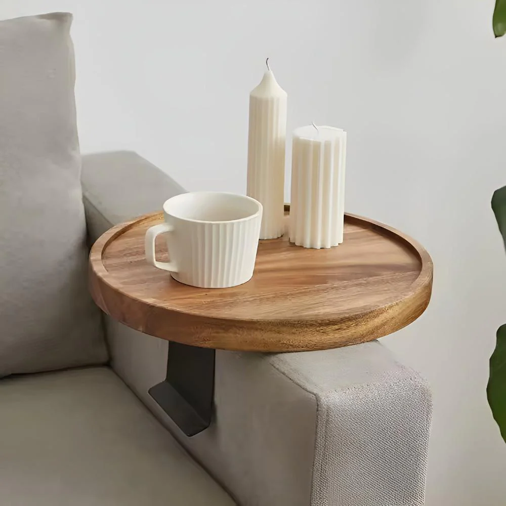 Sofa Armrest Walnut Tray - Image 8