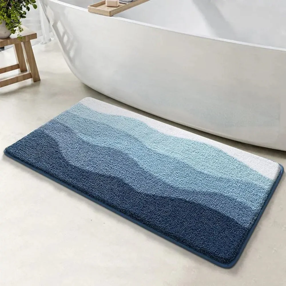 Coastal Wave Pattern Non-Slip Bath Mat - Image 3