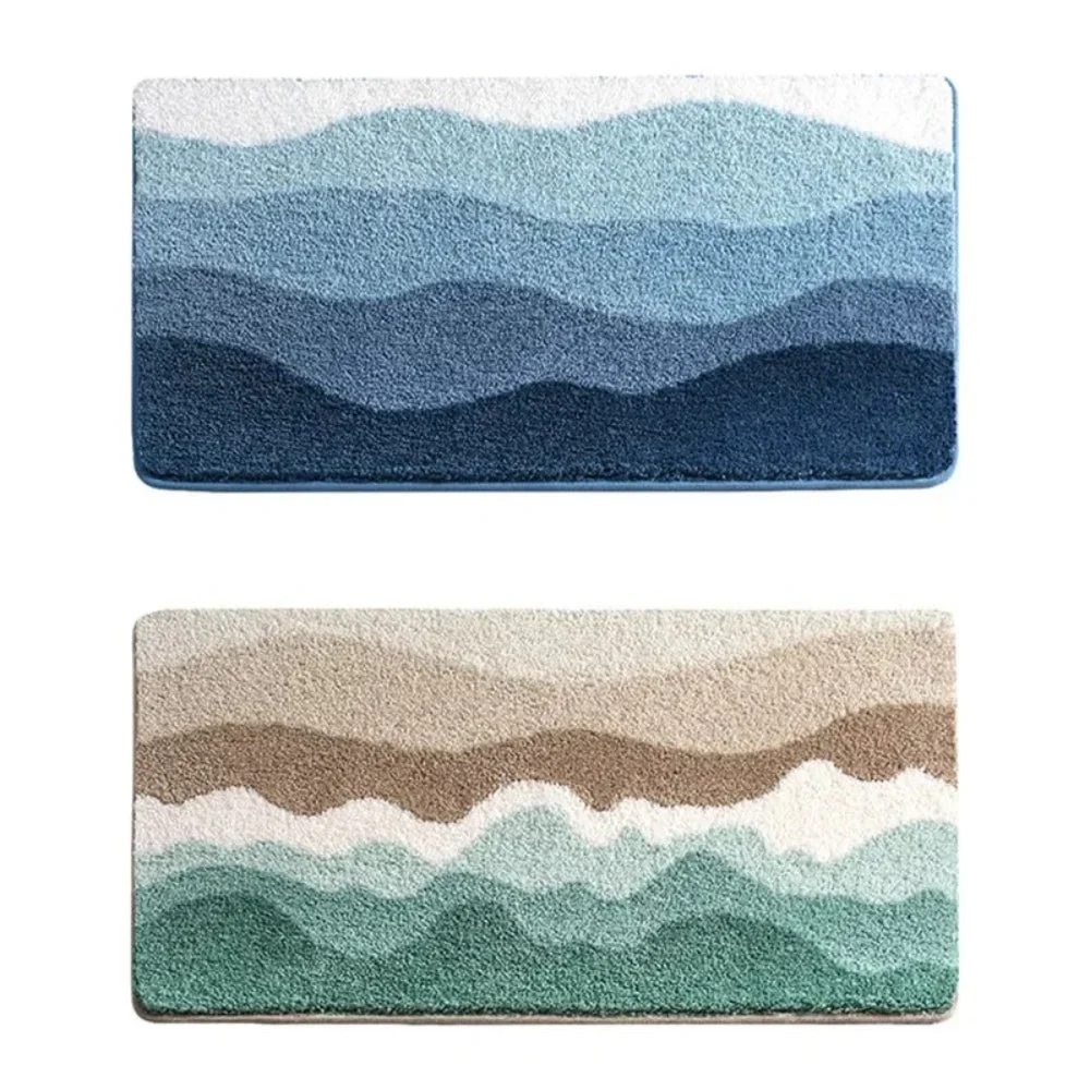 Coastal Wave Pattern Non-Slip Bath Mat - Image 6