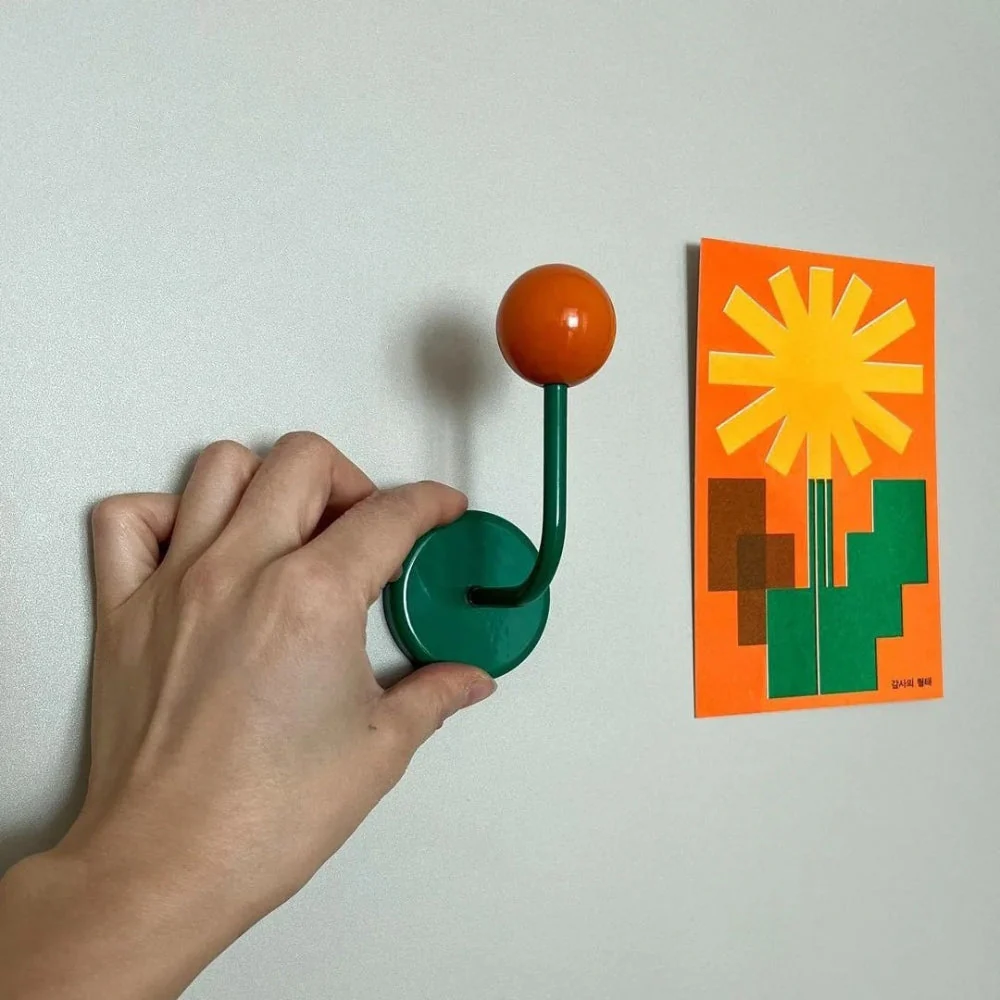 Colorful Magnetic Wooden Ball Hooks Home Storage - Image 11