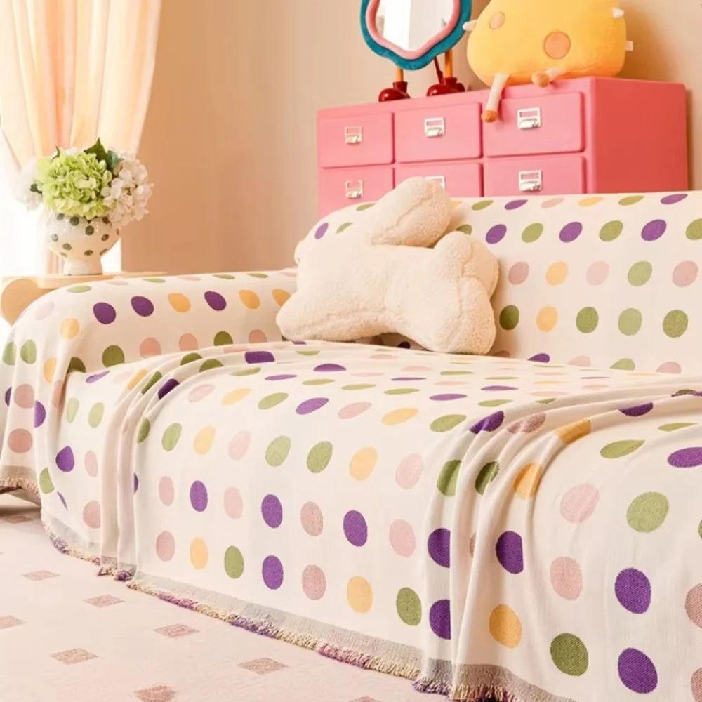 Colorful Polka Dot Sofa Cover - Image 5