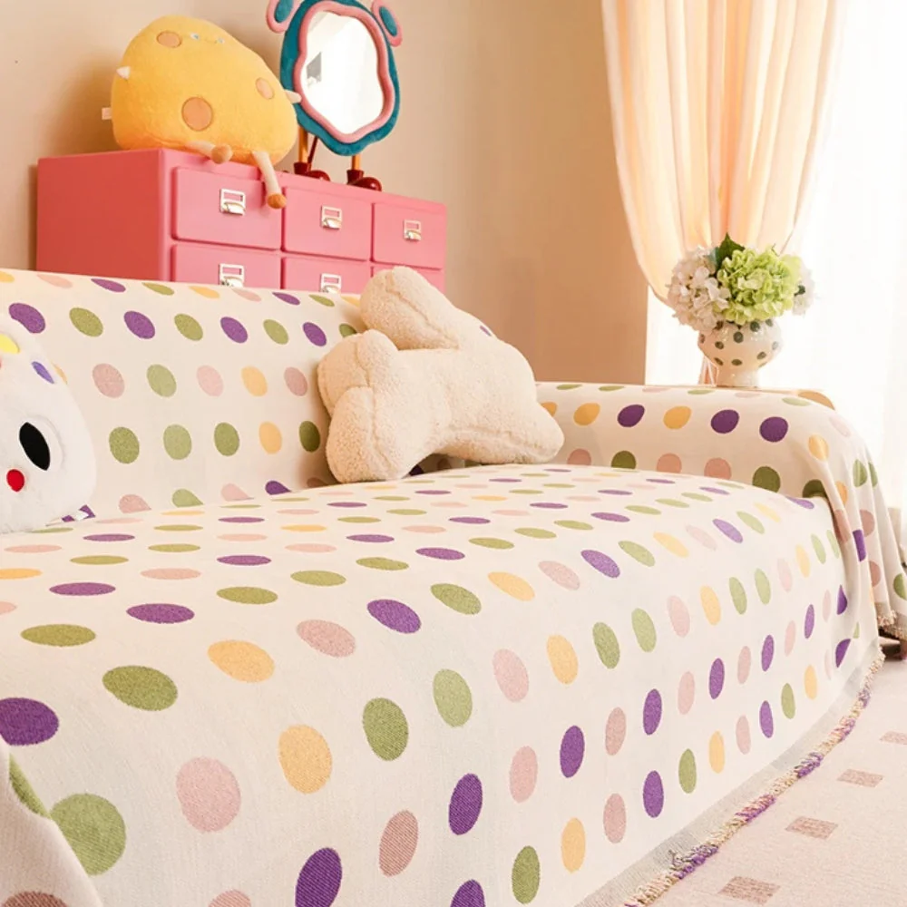 Colorful Polka Dot Sofa Cover - Image 6