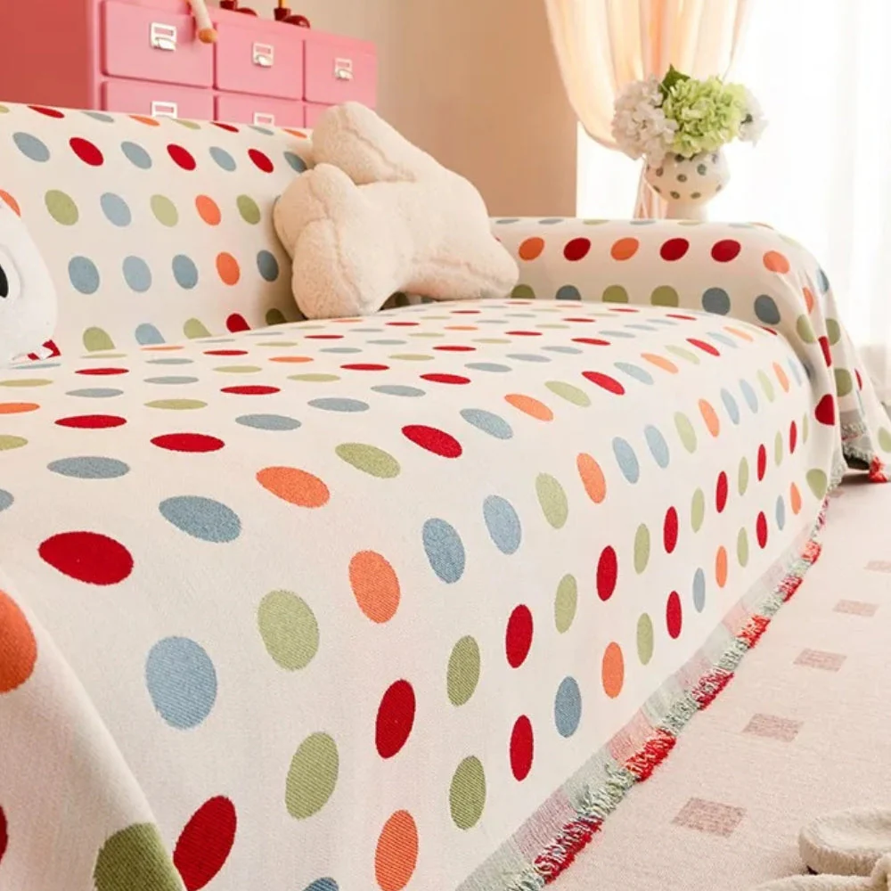 Colorful Polka Dot Sofa Cover - Image 7