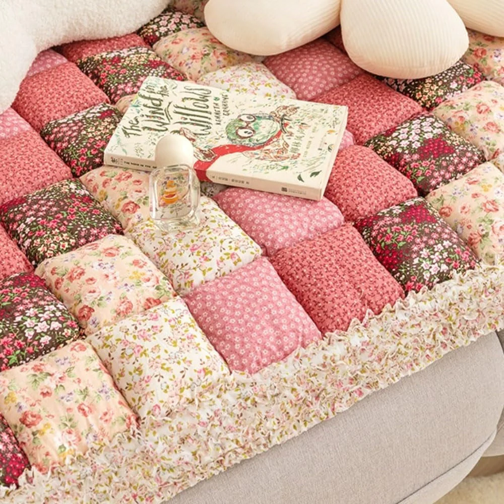 Colorful Retro Pastoral Style Sofa Cover - Image 5