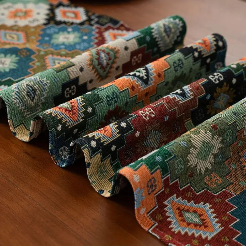Colorful Geometric Tassel Table Runner Decor - Image 5