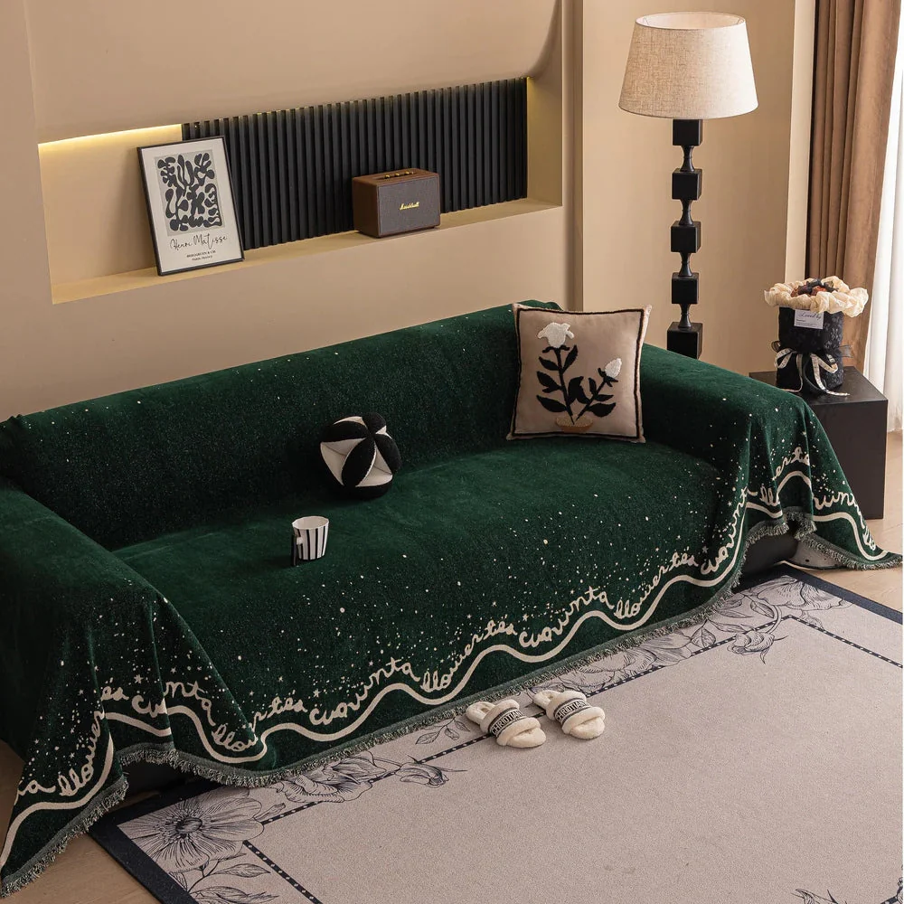 Cursive Glittering Chenille Sofa Cover - Image 10
