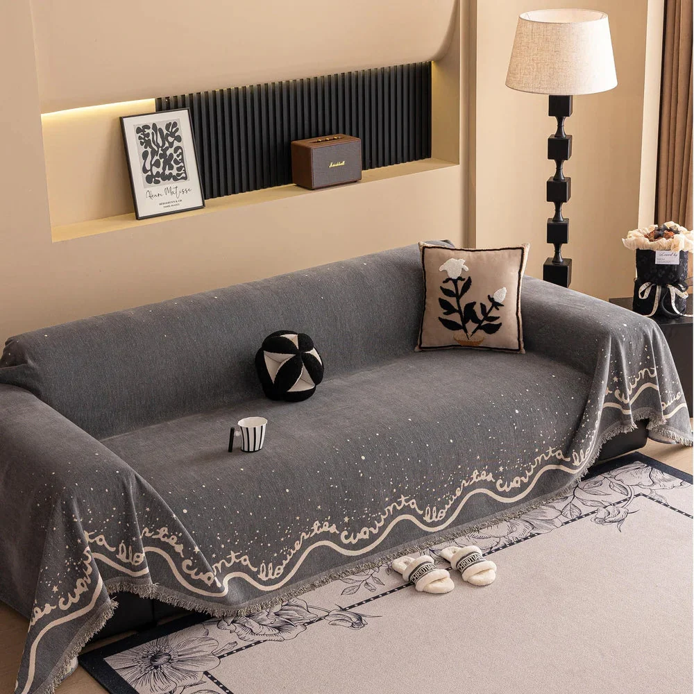 Cursive Glittering Chenille Sofa Cover - Image 8