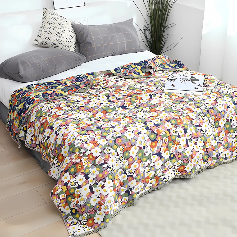 Daisy Dreamer Reversible Tassel Blanket - Image 3