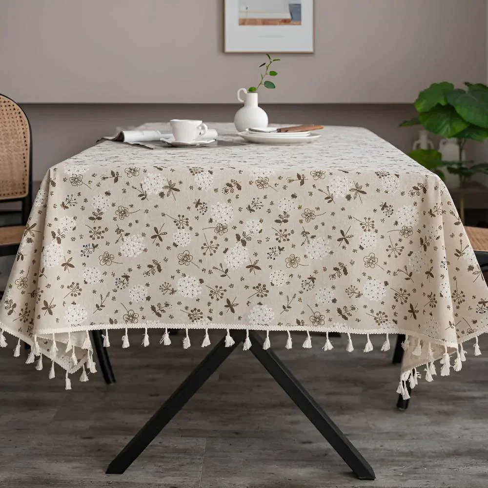 Dandelion Beige Tassel Tablecloth - Image 3