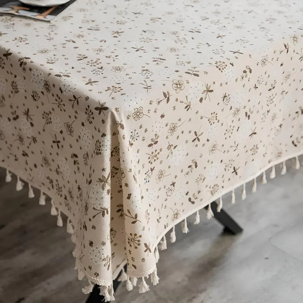 Dandelion Beige Tassel Tablecloth - Image 5