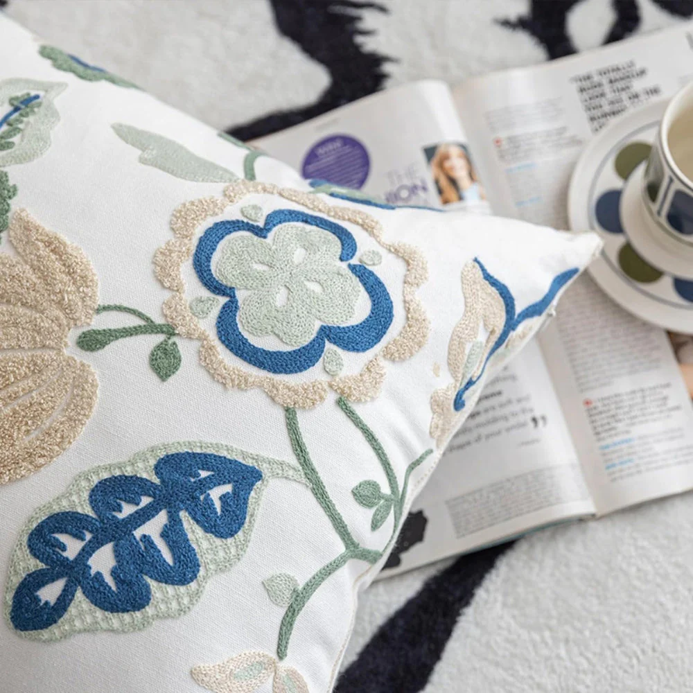 Denza Farmhouse Floral Tufted Cushion Cover - Image 10