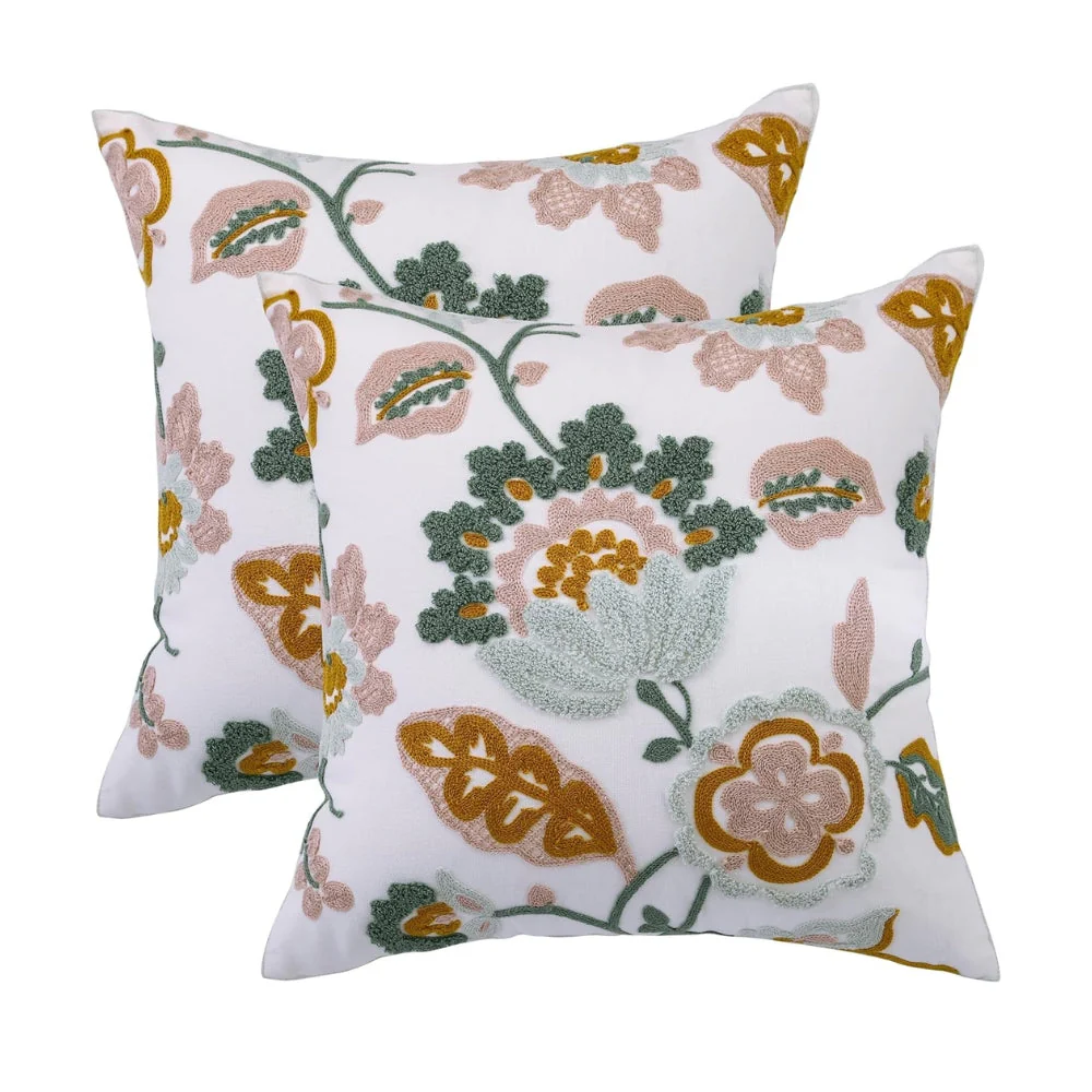 Denza Farmhouse Floral Tufted Cushion Cover - Image 11