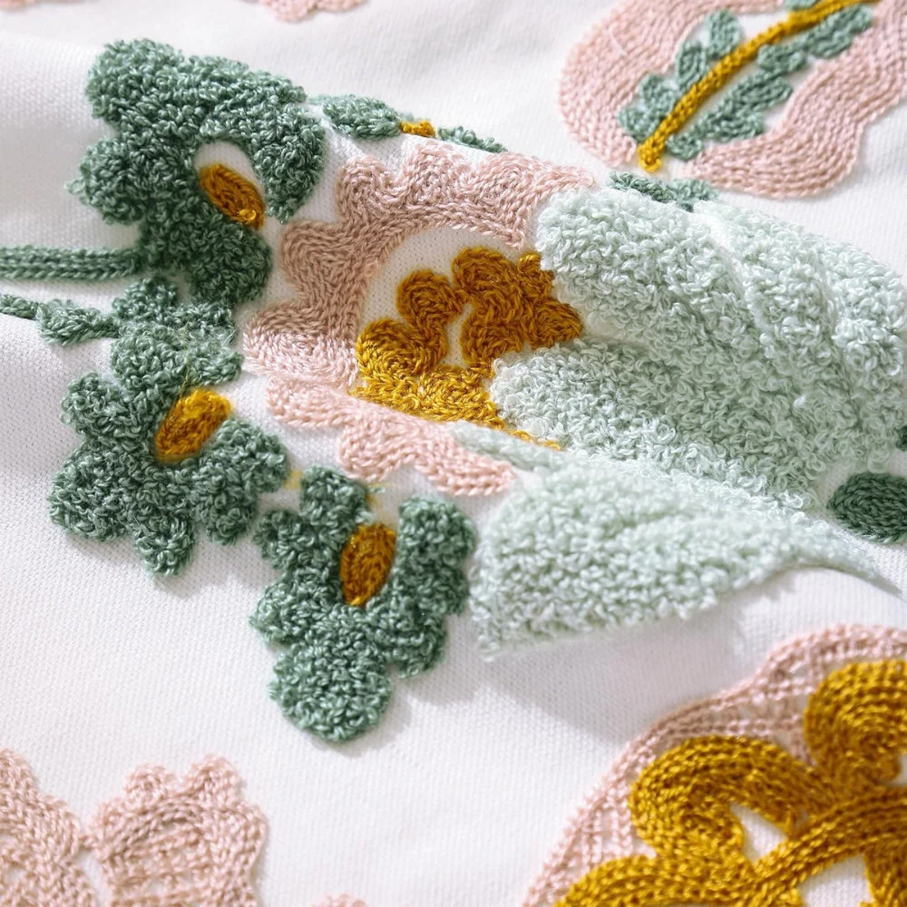 Denza Farmhouse Floral Tufted Cushion Cover - Image 12