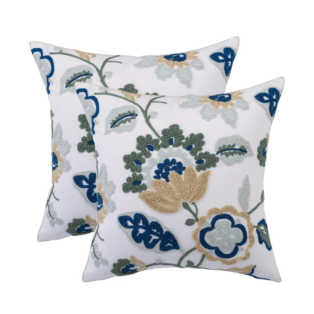 Denza Farmhouse Floral Tufted Cushion Cover - Image 5