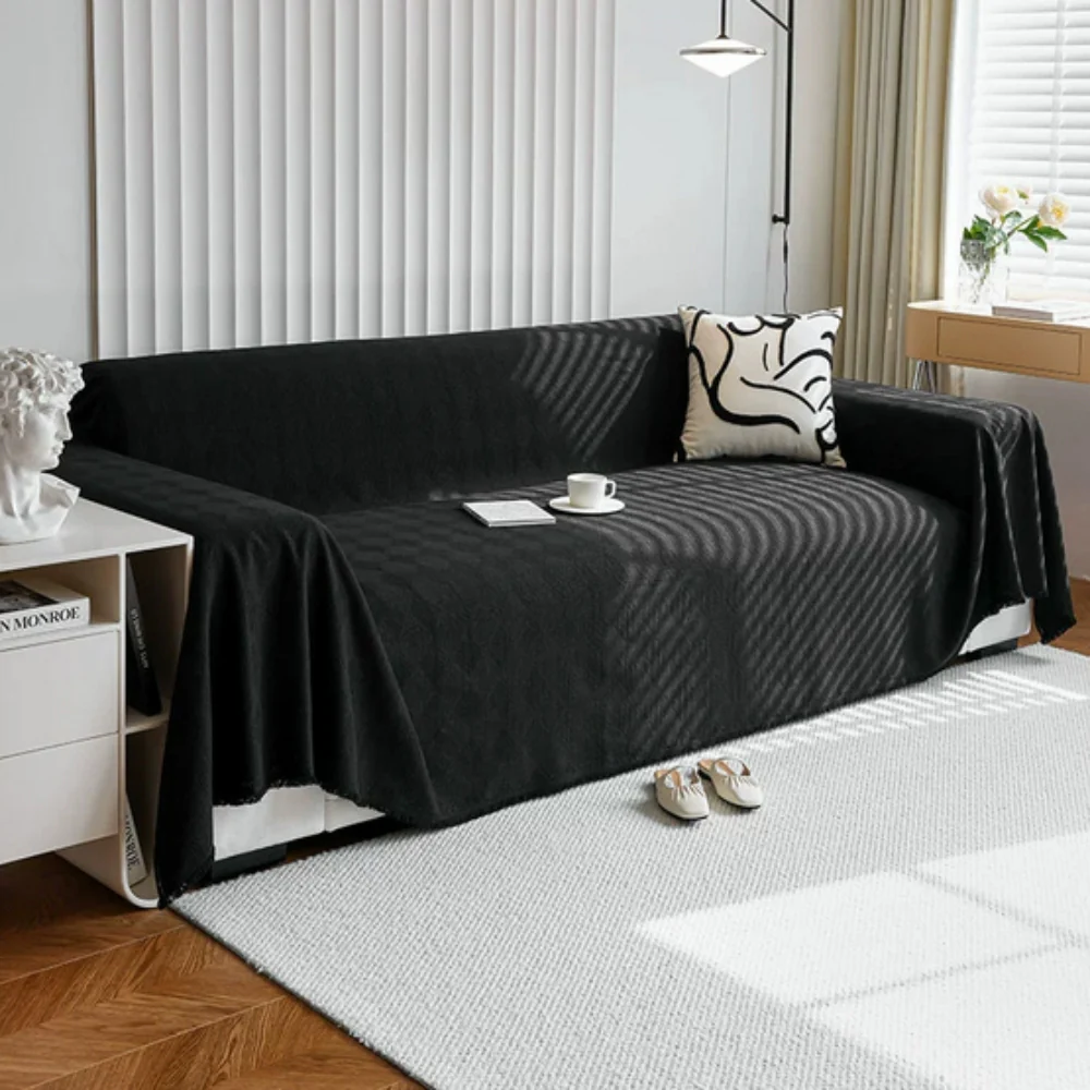 Diamond Grid Chenille Sofa Cover - Image 10