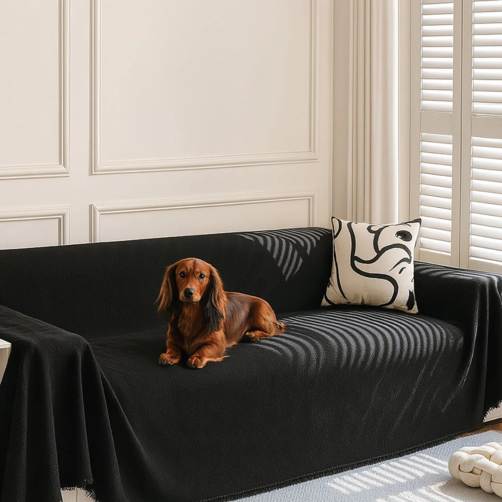 Diamond Grid Chenille Sofa Cover - Image 2