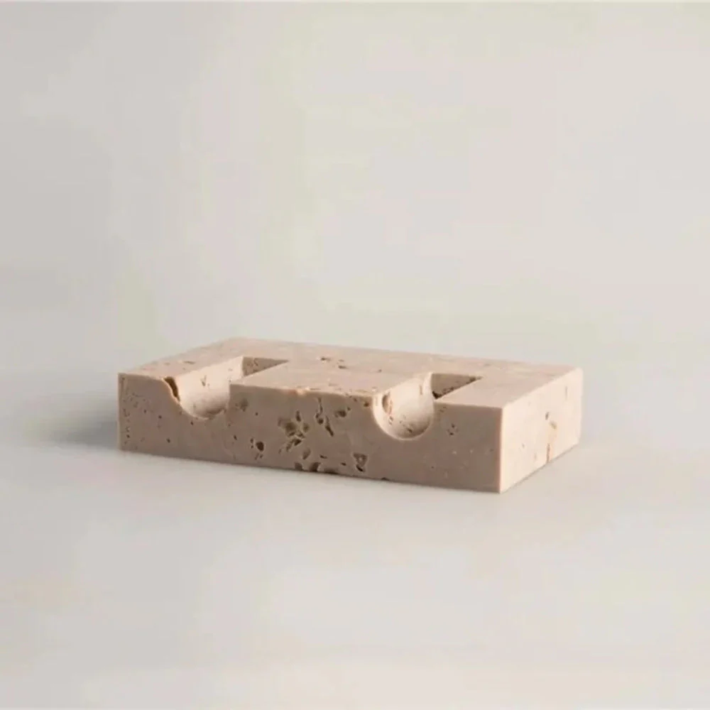 Dual Travertine Taper Candle Holder - Image 4