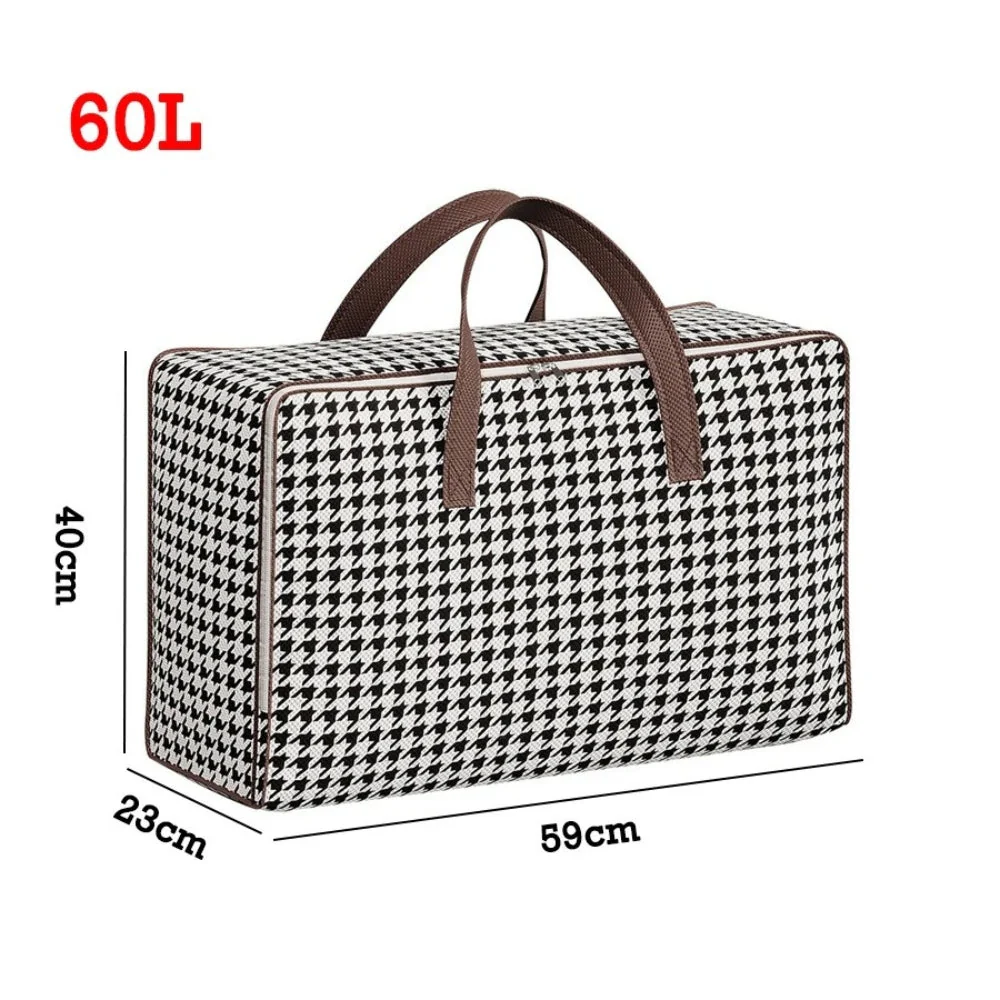 Durable Large Capacity Houndstooth Storage Suitcase - Image 6