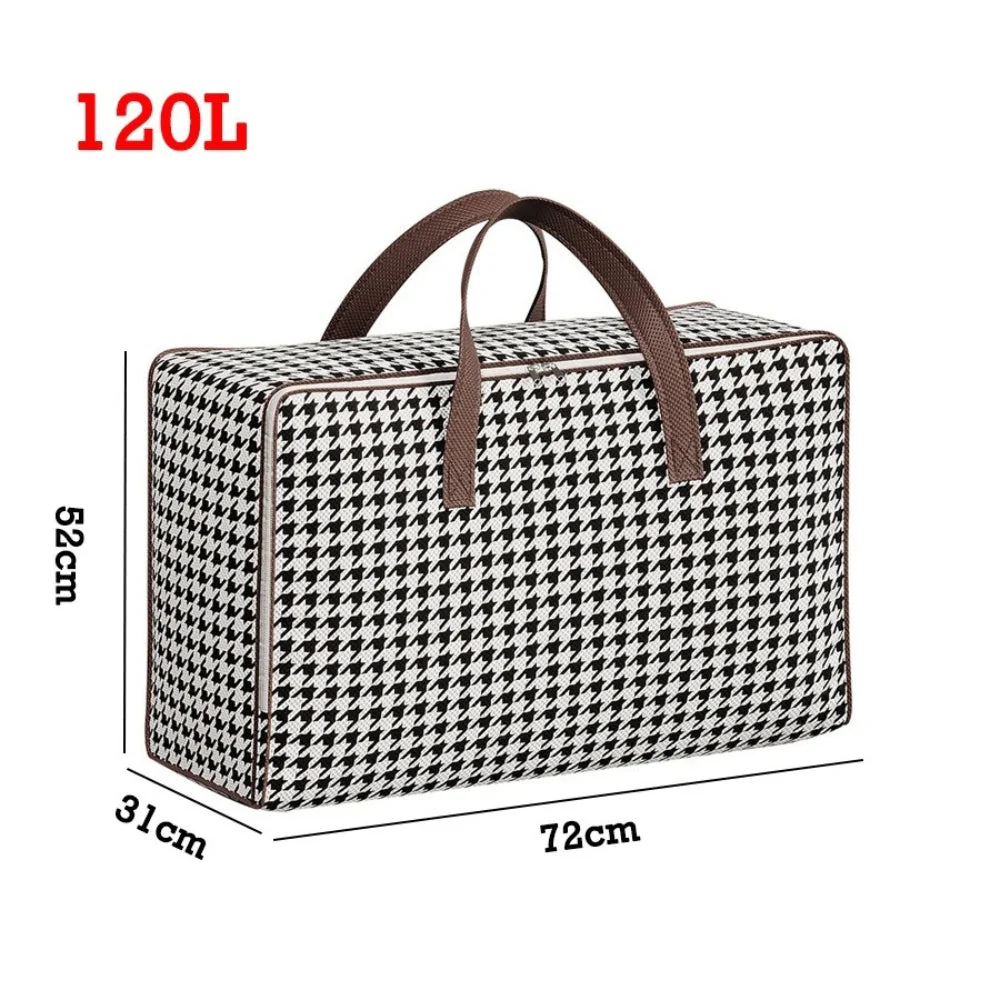 Durable Large Capacity Houndstooth Storage Suitcase - Image 8