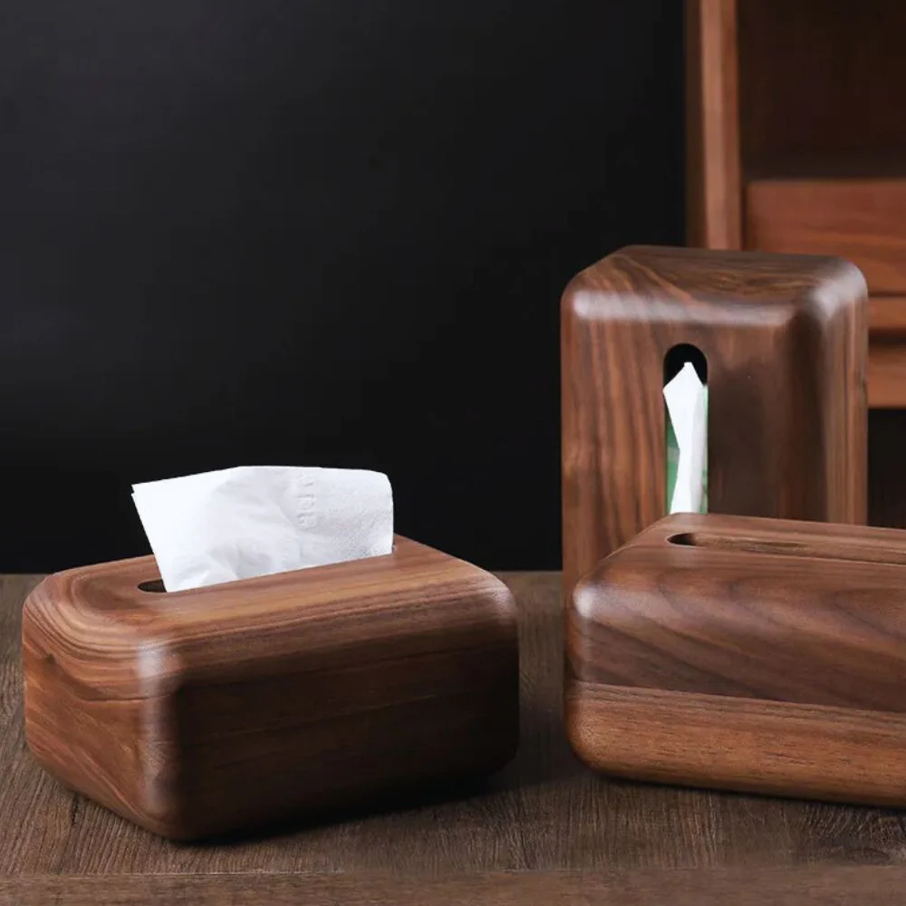 Earthtone Wooden Tissue Holder - Image 5