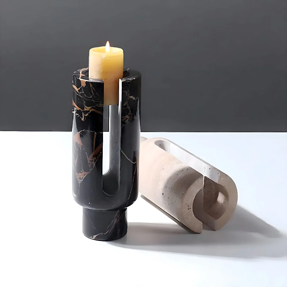 Eclipse Marble Candle Holder - Image 2