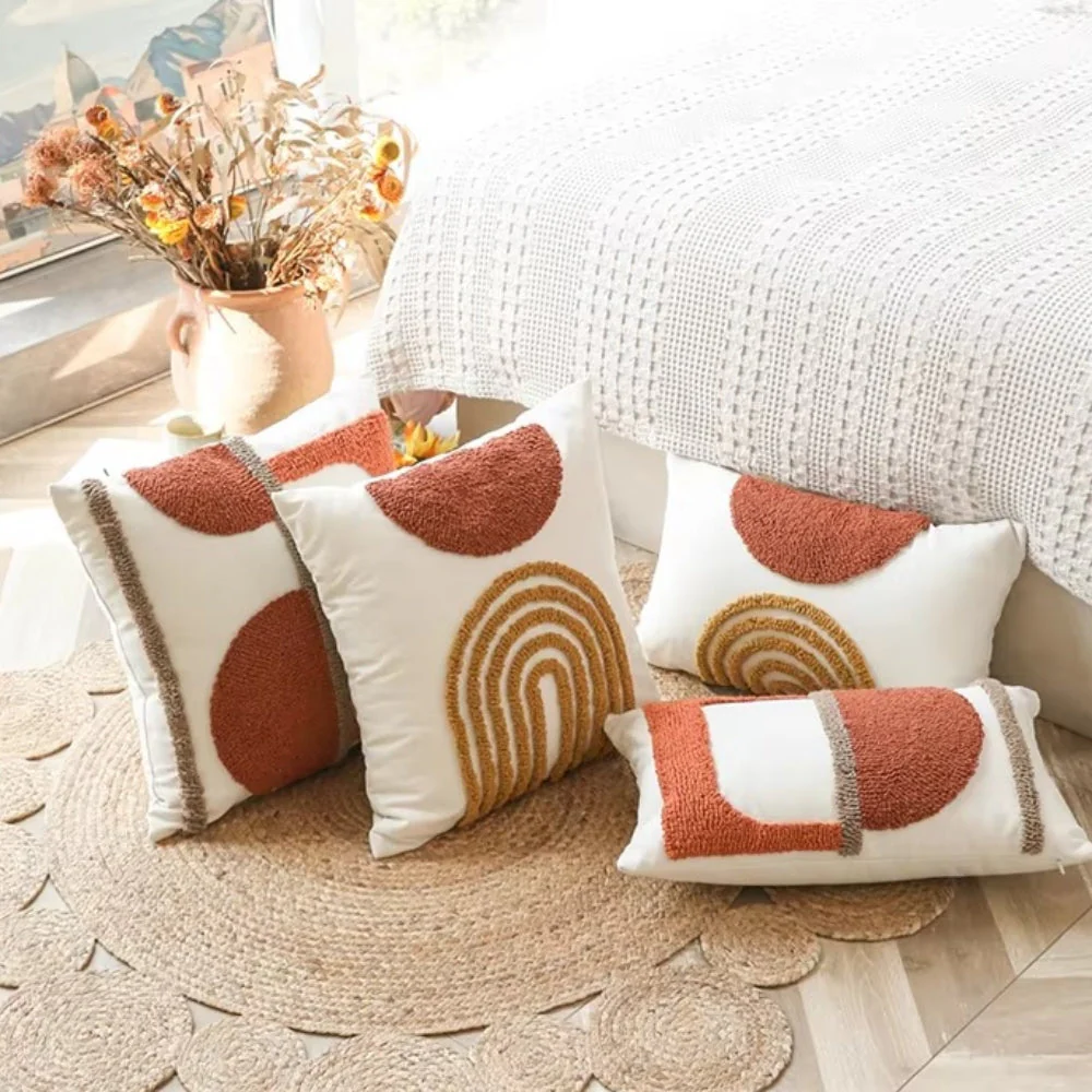 Eden Geometric Embroidery Cushion Cover - Image 2