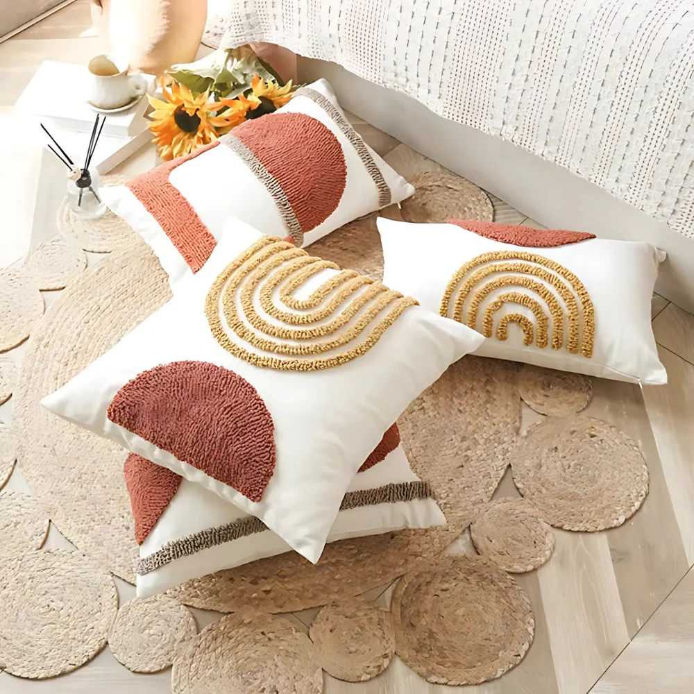 Eden Geometric Embroidery Cushion Cover - Image 3