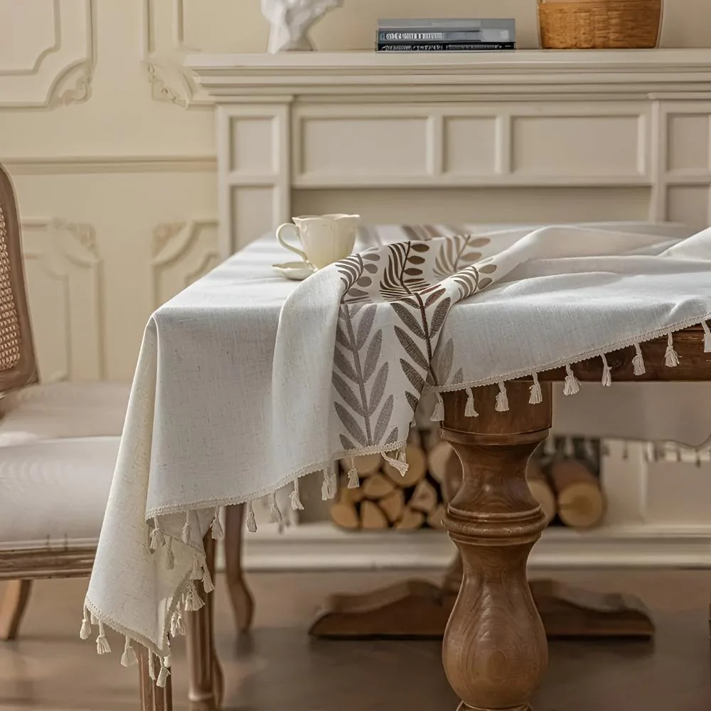 Elegance Leaves Embroidered Tablecloth - Image 7